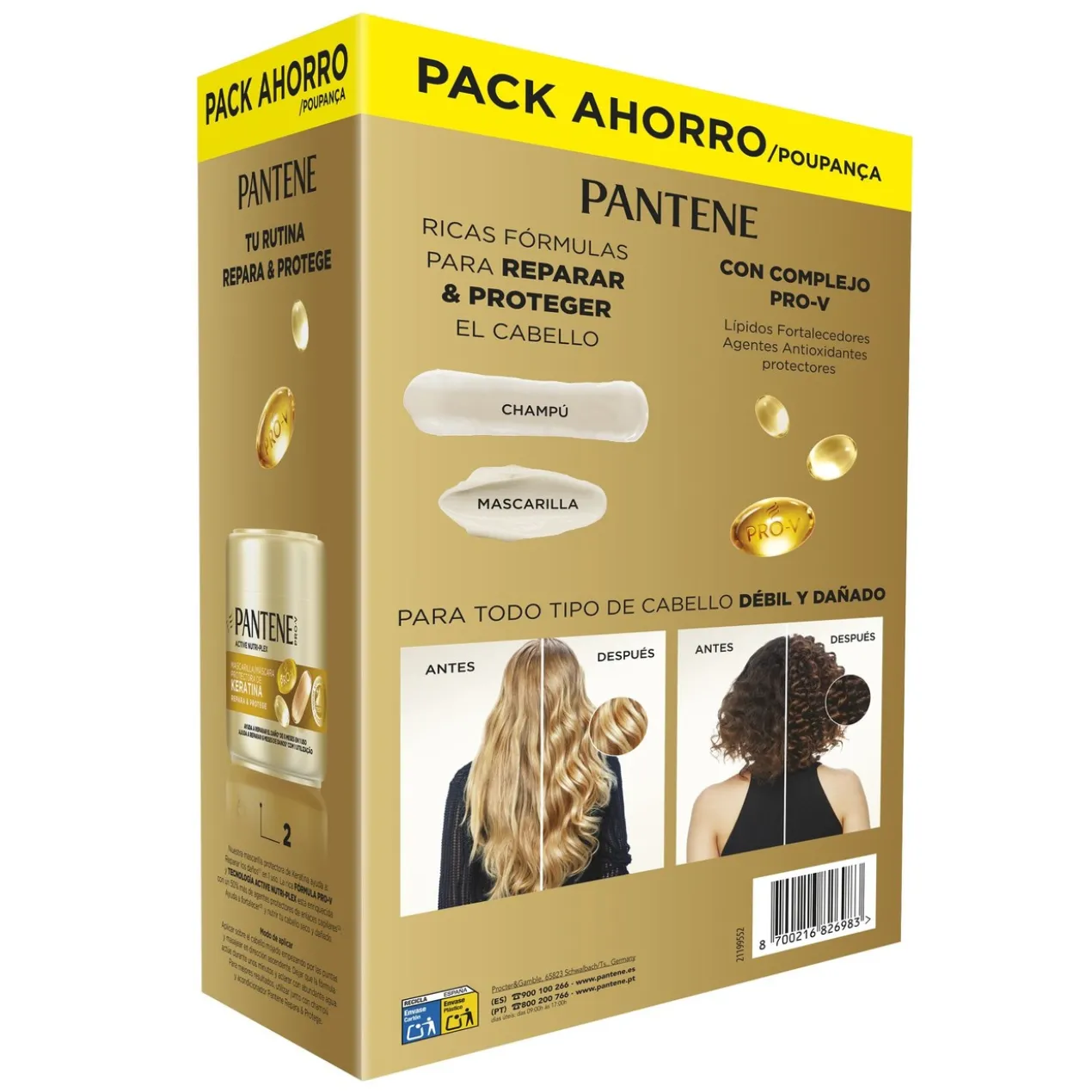 Active Nutri-Plex Pro-V Repara & Protege Champô + Máscara Protetora com Queratina