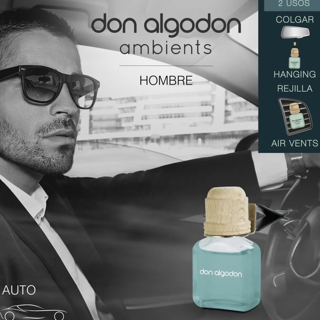 Ambientador de Carro Hombre Sândalo e Âmbar