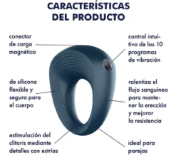 Anel Vibrador Power Ring Azul-escuro