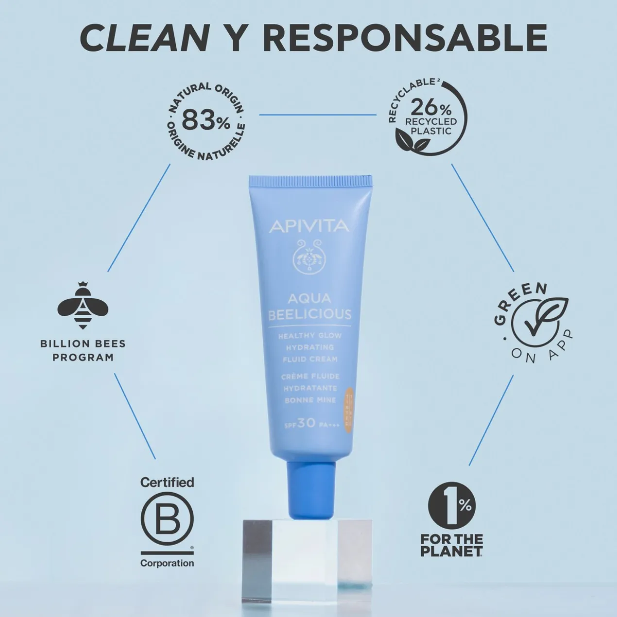 Aqua Beelicious Creme Fluido Iluminador Hidratante SPF30 com Cor
