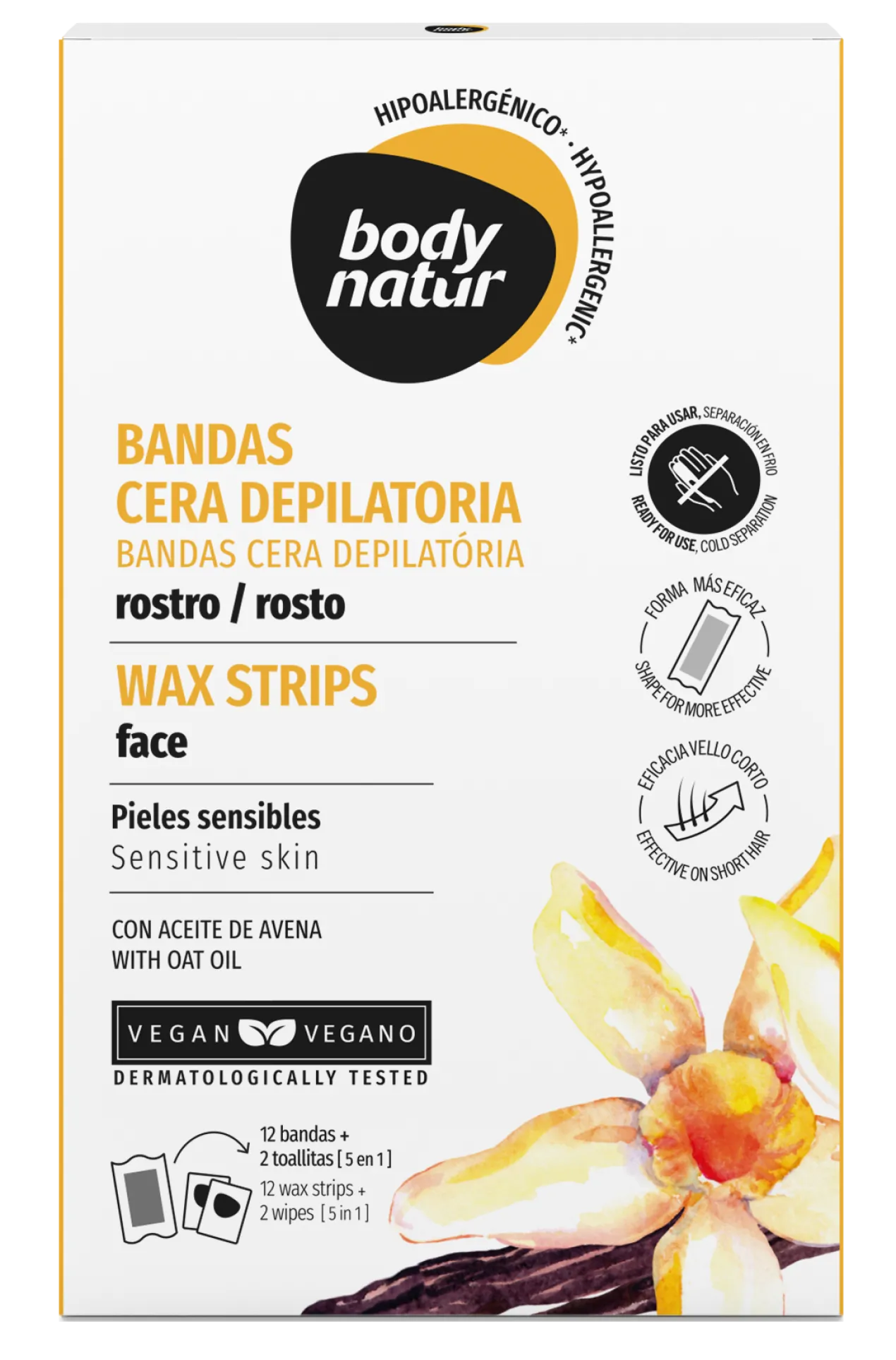 Bandas Depilatórias para o Rosto de Peles Sensíveis