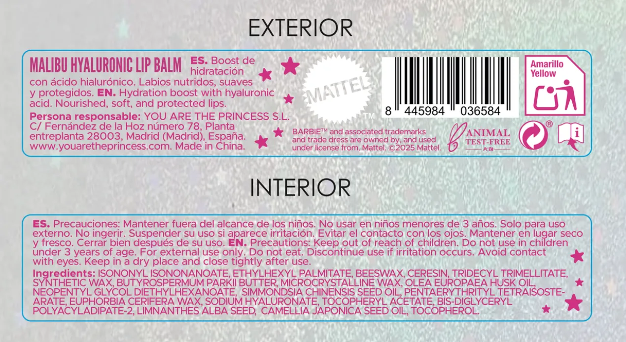 Barbie™ Malibu Hyaluronic Lip Balm Bálsamo Labial