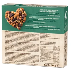 Barra Nutritiva Nuits & Choc Amêndoas, Amendoins e Chocolate Preto