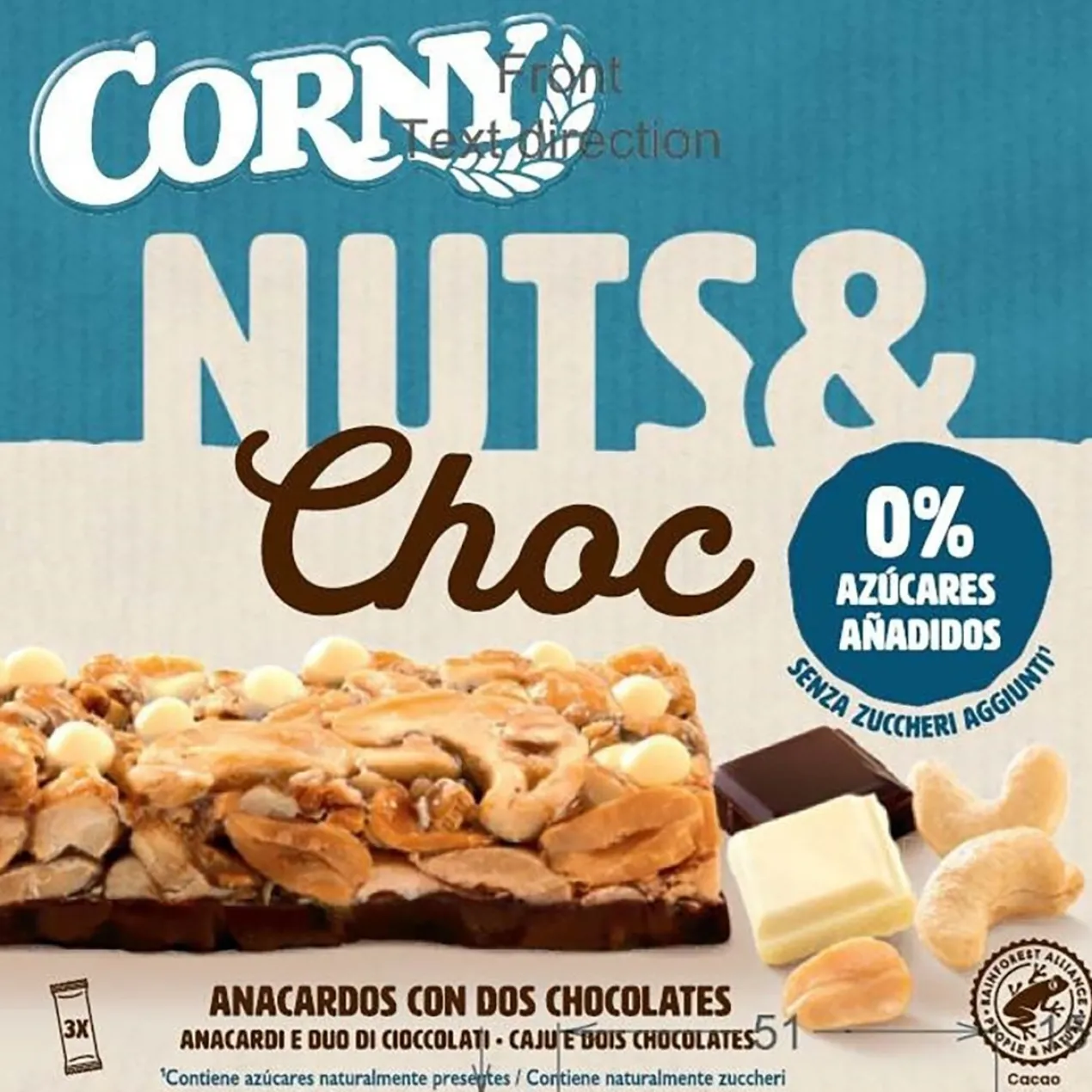 Barra Nutritiva Nuts & Choc Castanha de Caju com 2 Chocolates
