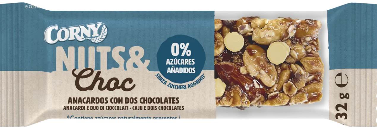 Barra Nutritiva Nuts & Choc Castanha de Caju com 2 Chocolates