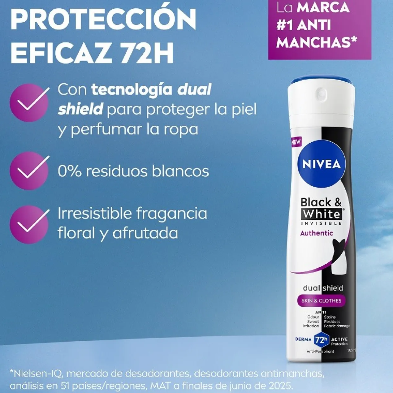 Black & White Authentic Spray Desodorizante Para Mulher