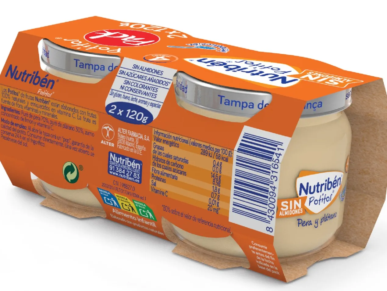 Boião Introdução Banana e Pera Pack 2 unidades