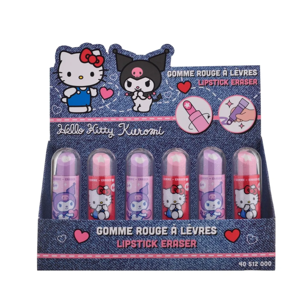 Borracha LipStick Hello Kitty ou Kuromi