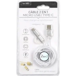Cabo USB 2em1 Micro USB