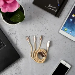 Cabo USB 3 em 1 MICRO USB-T C