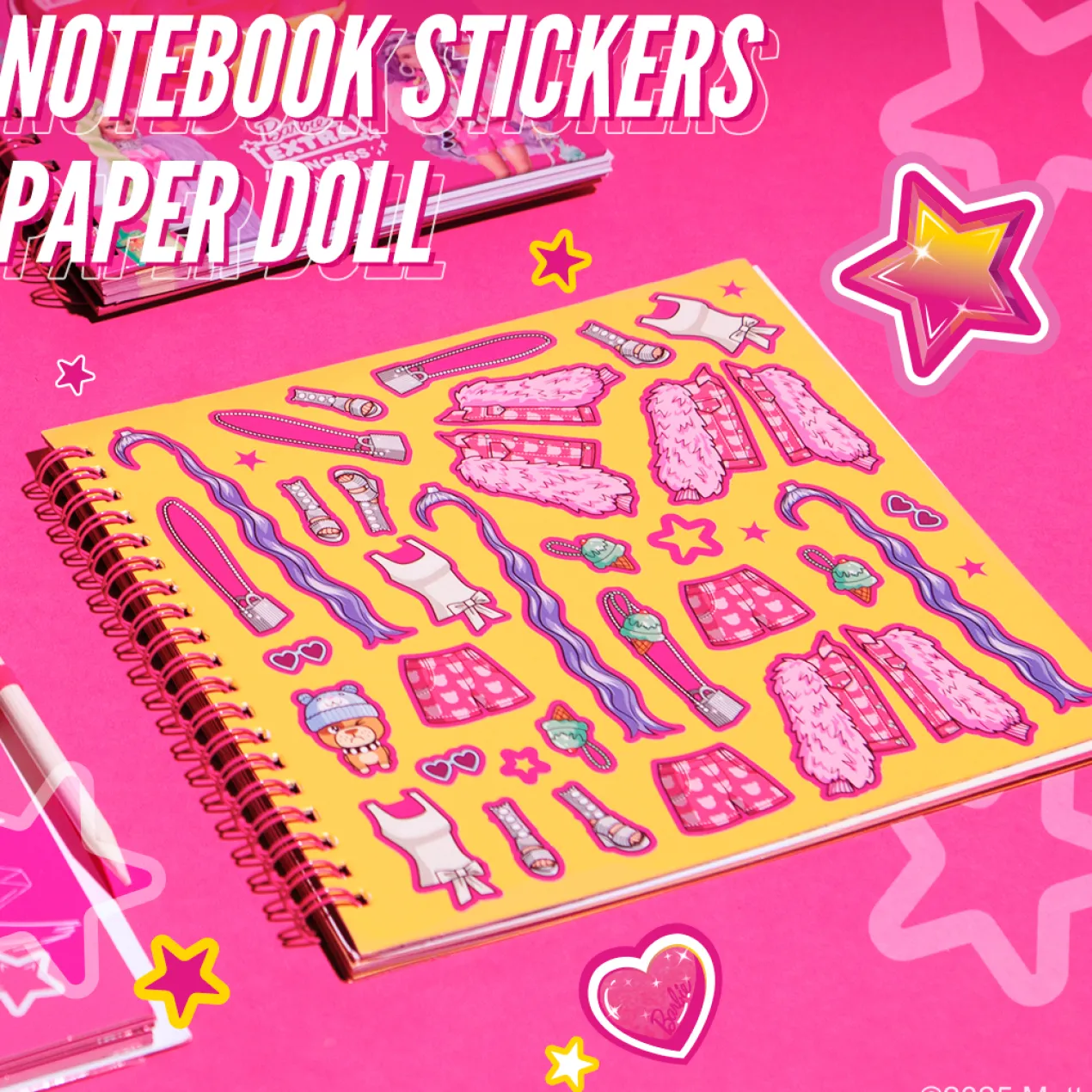 Caderno Barbie Notebook Stickers Paper Doll