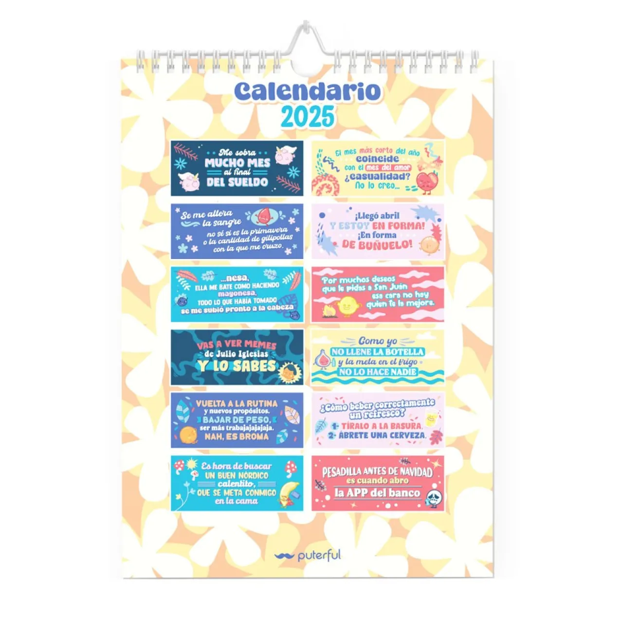 Calendário de Parede 2025 No me da la vida (Não tenho tempo para nada)
