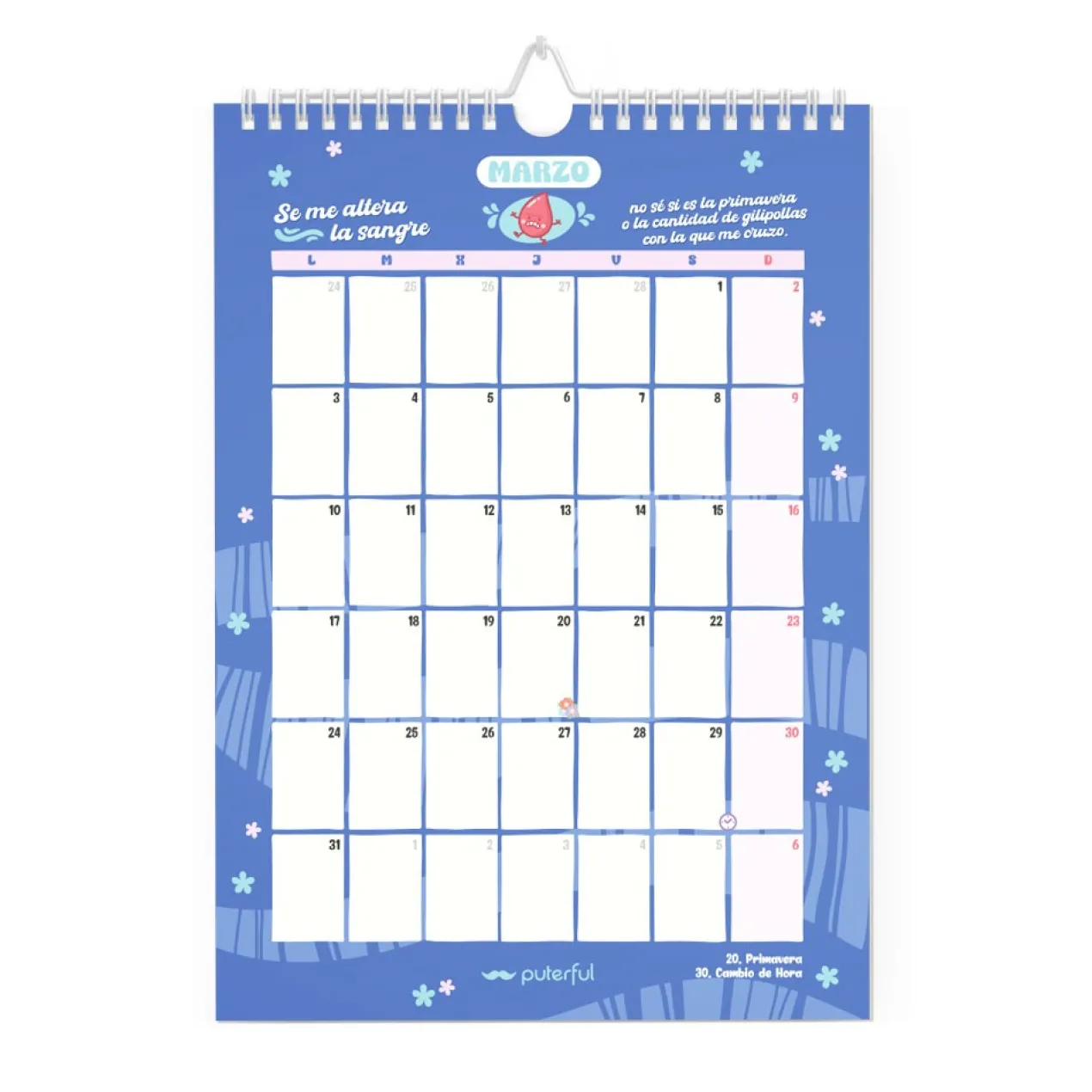 Calendário de Parede 2025 No me da la vida (Não tenho tempo para nada)