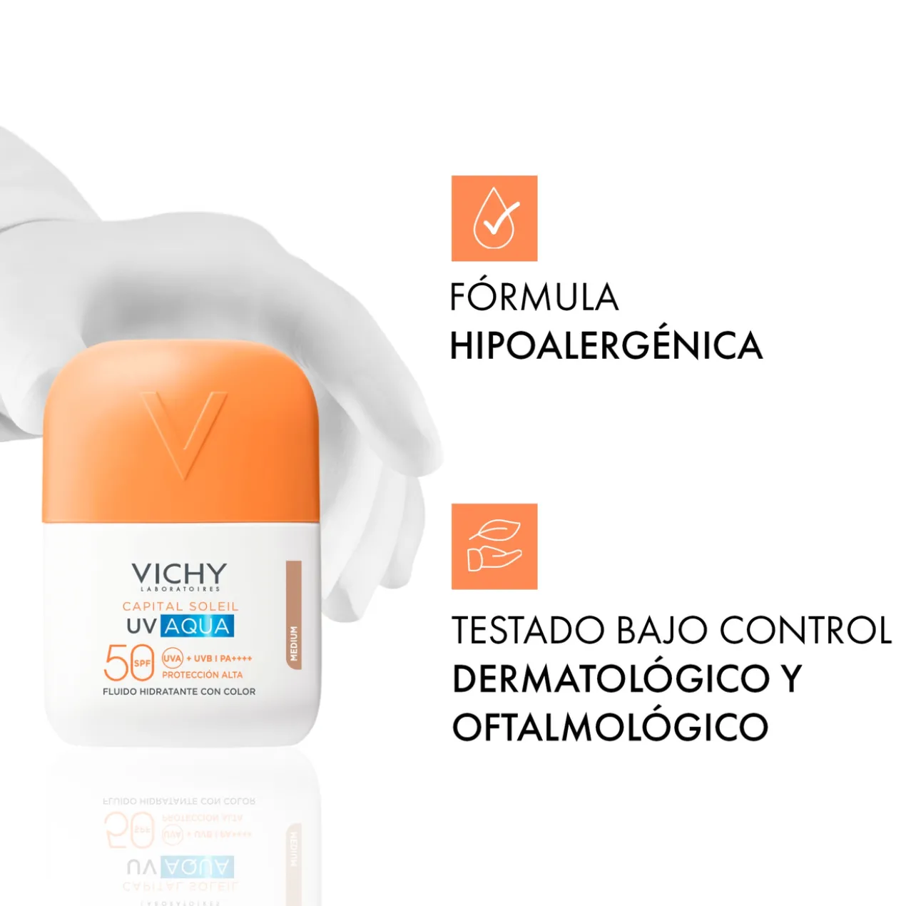 Capital Soleil UV Aqua Fluido Hidratante SPF50 tom médio