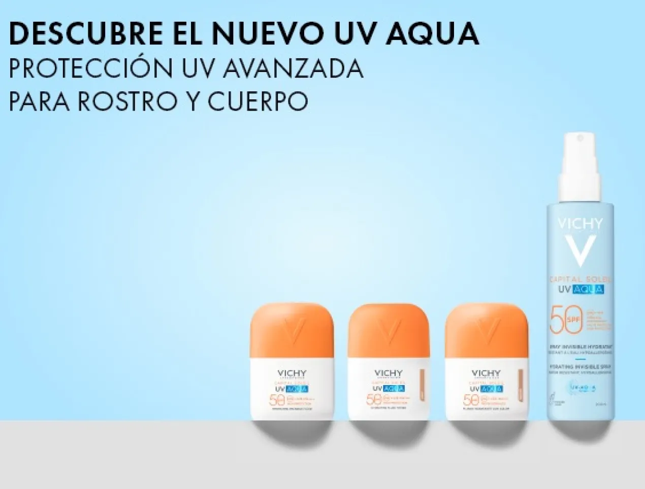 Capital Soleil UV Aqua Fluido Hidratante SPF50 tom claro