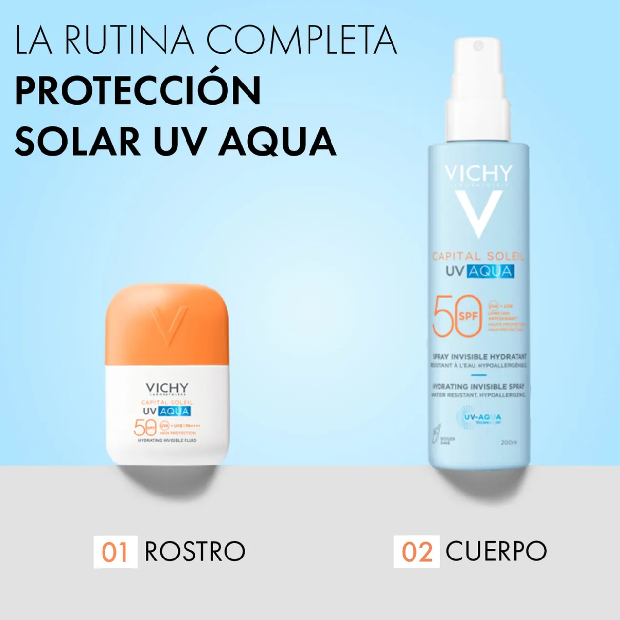 Capital Soleil UV Aqua Fluido Hidratante SPF50 tom claro
