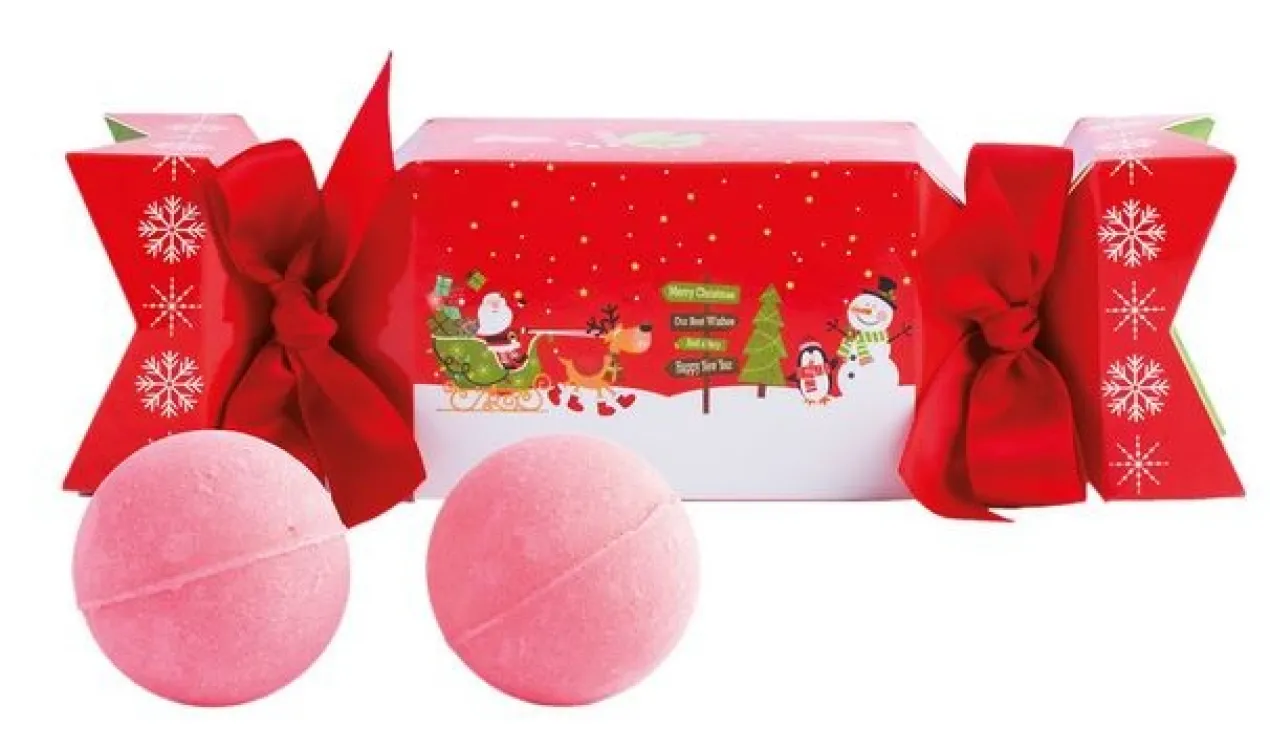 Christmas Cracker com duas bombas de banho efervescentes