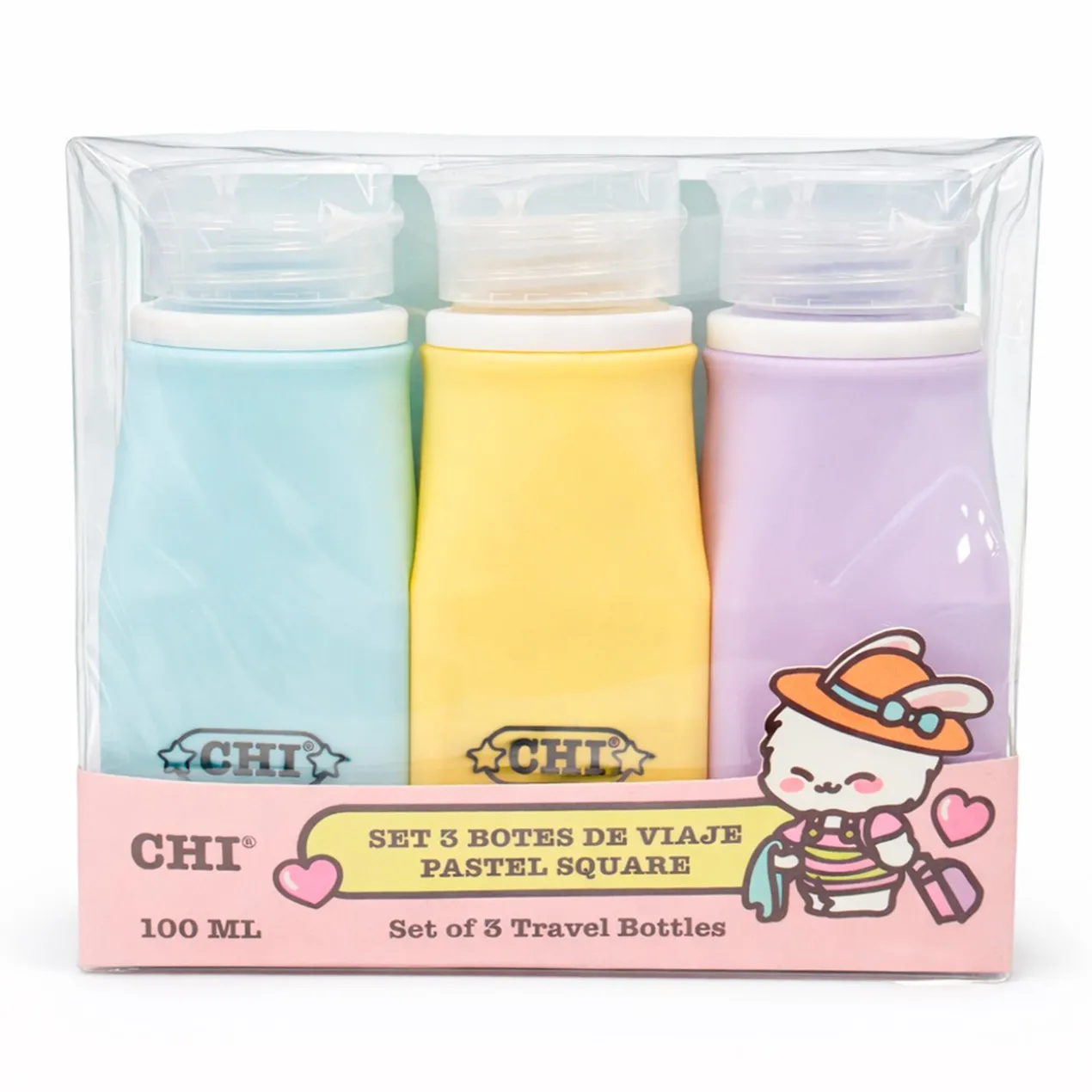 Coffret 3 Frascos de Viagem Pastel Square 100ML