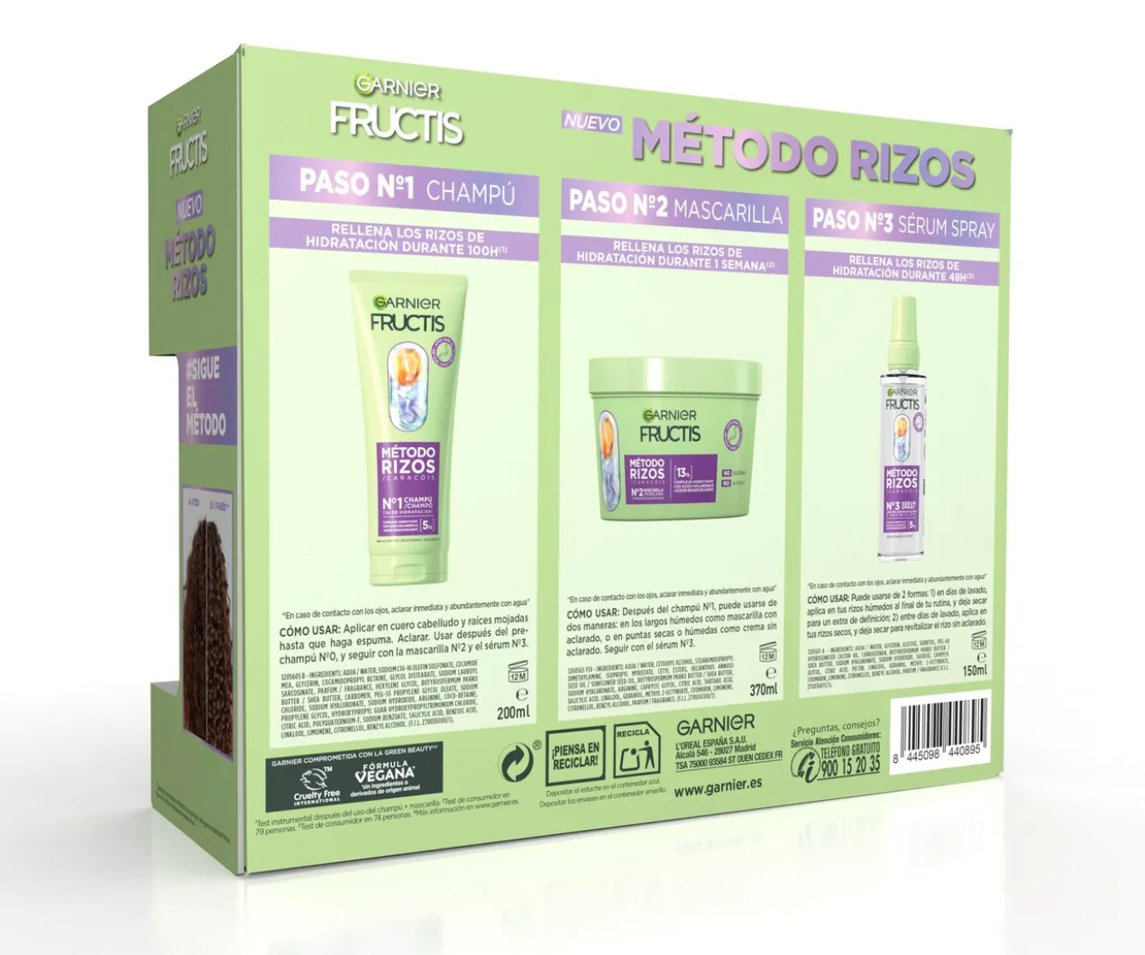Coffret Garnier Fructis Método Caracóis Champô + Sérum + Máscara