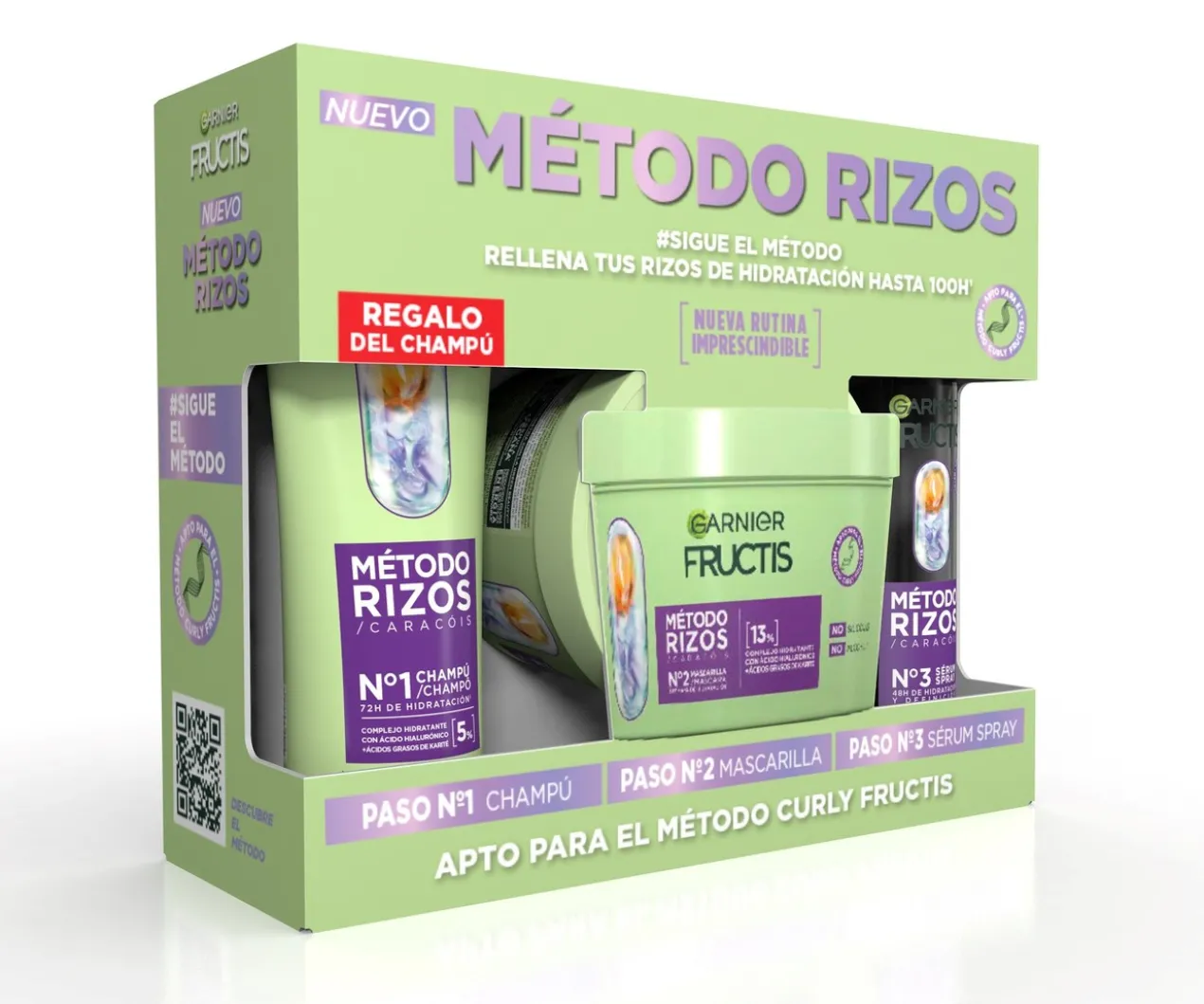 Coffret Garnier Fructis Método Caracóis Champô + Sérum + Máscara