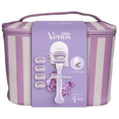 Coffret Nécessaire + Venus Comfortglide Máquina de Depilação + Recargas + Suporte de Duche