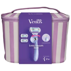 Coffret Nécessaire + Venus Extra Smooth Swirl Máquina de Barbear + 2 Recargas + Suporte