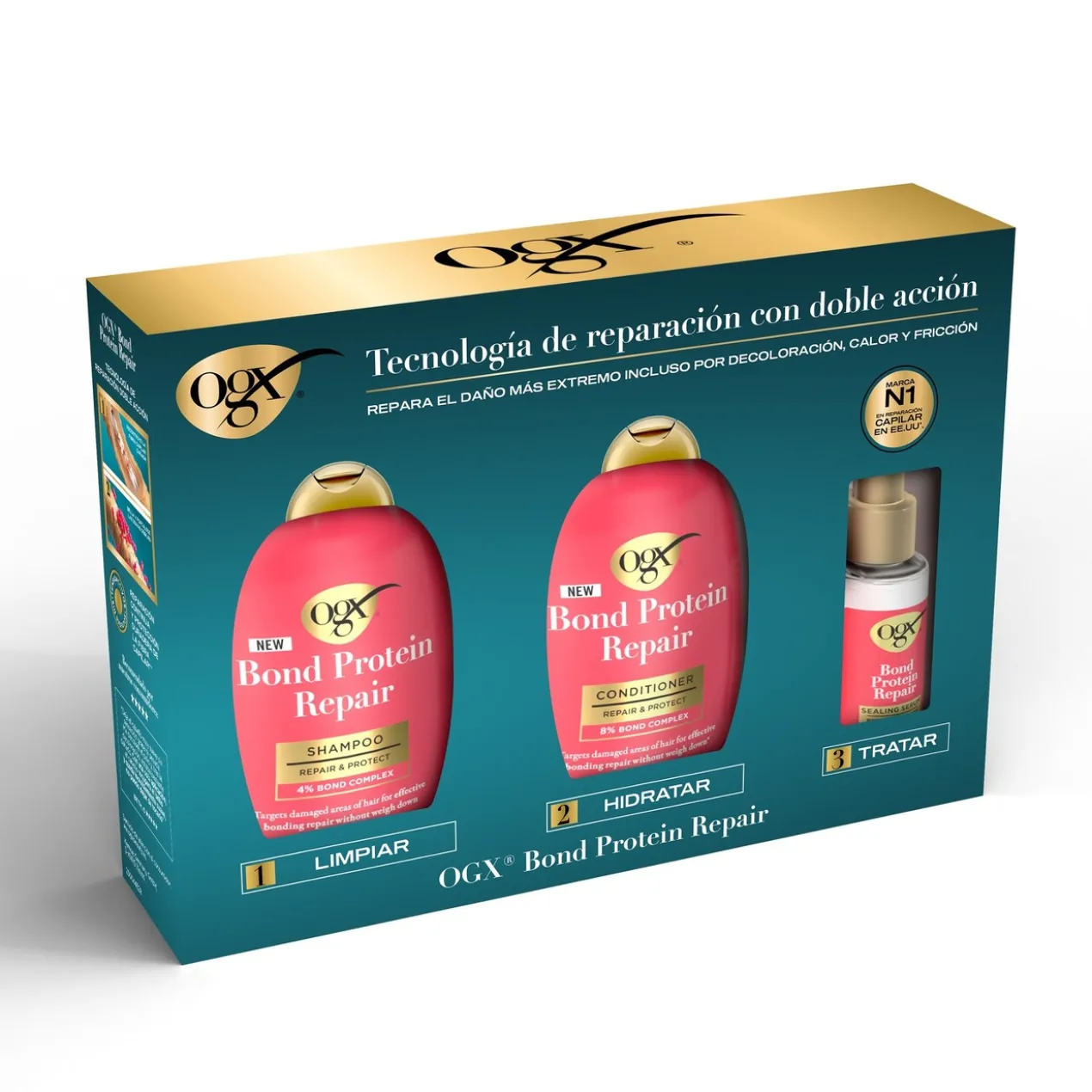 Coffret OGX Bond Protein Repair Rotina Cabelo Seco e Danificado
