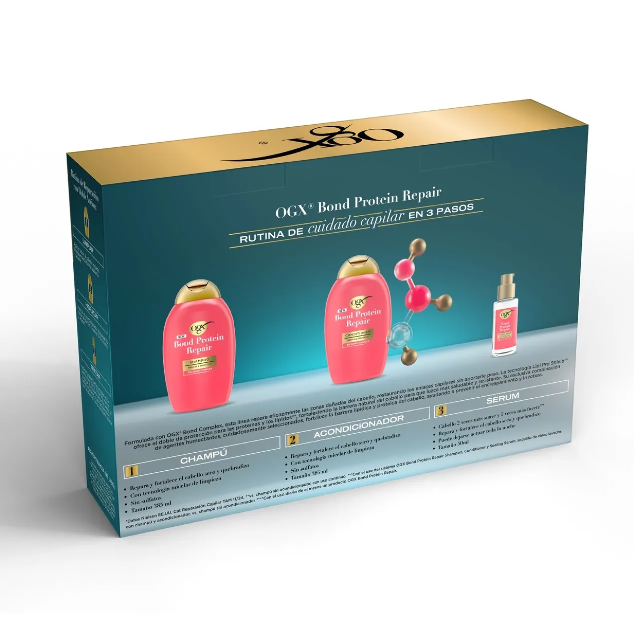 Coffret OGX Bond Protein Repair Rotina Cabelo Seco e Danificado