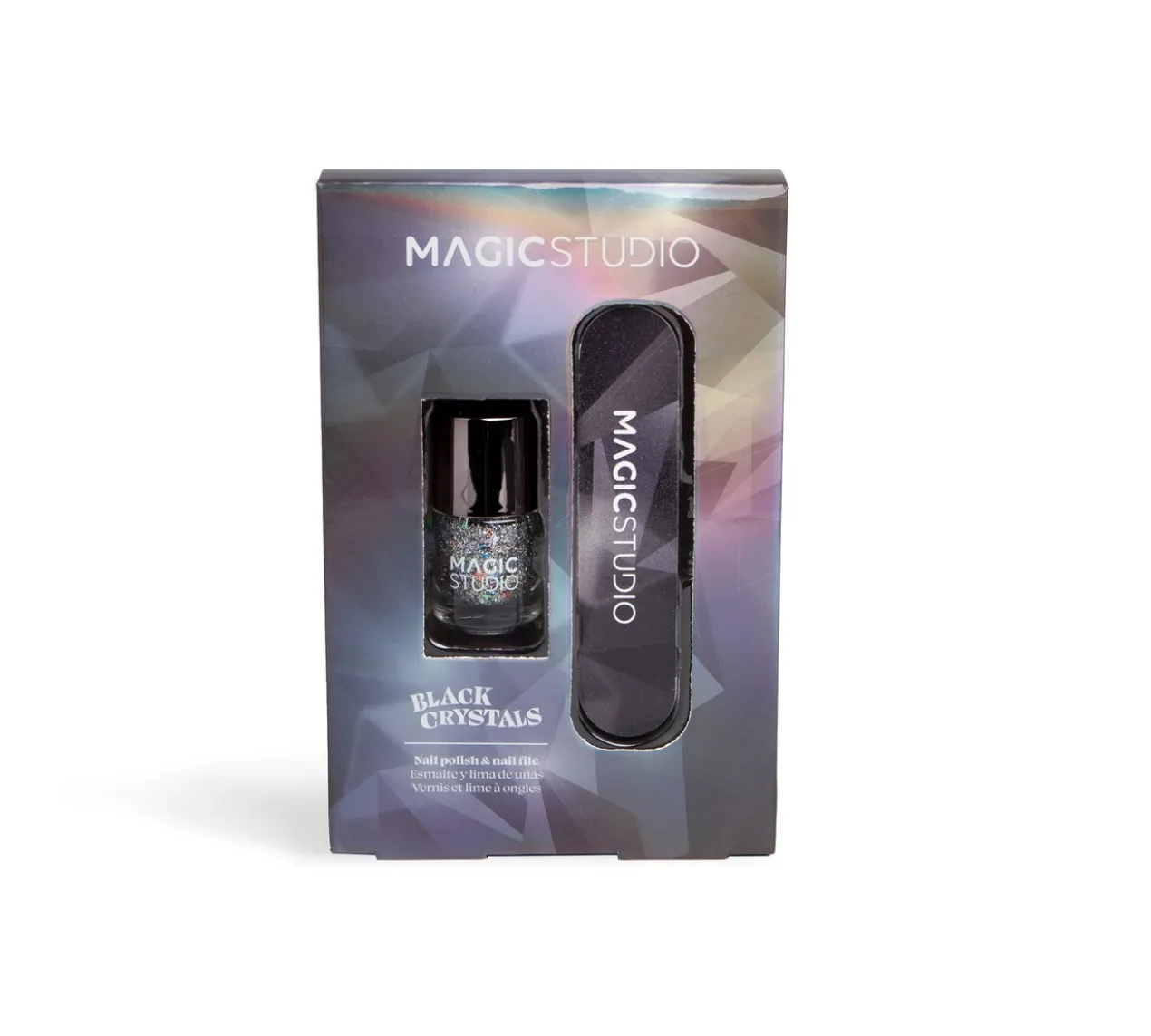 Conjunto Black Crystals Verniz + Lima de Unhas