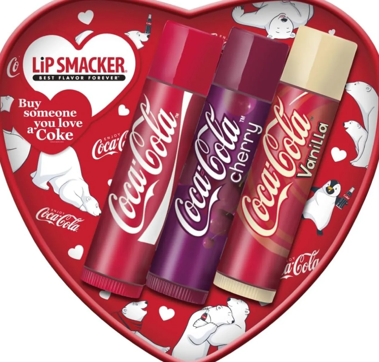 Conjunto Bálsamos Labiais Coca-Cola Heart