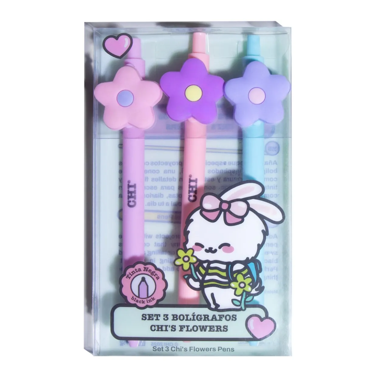 Conjunto 3 Canetas Chi's Flowers