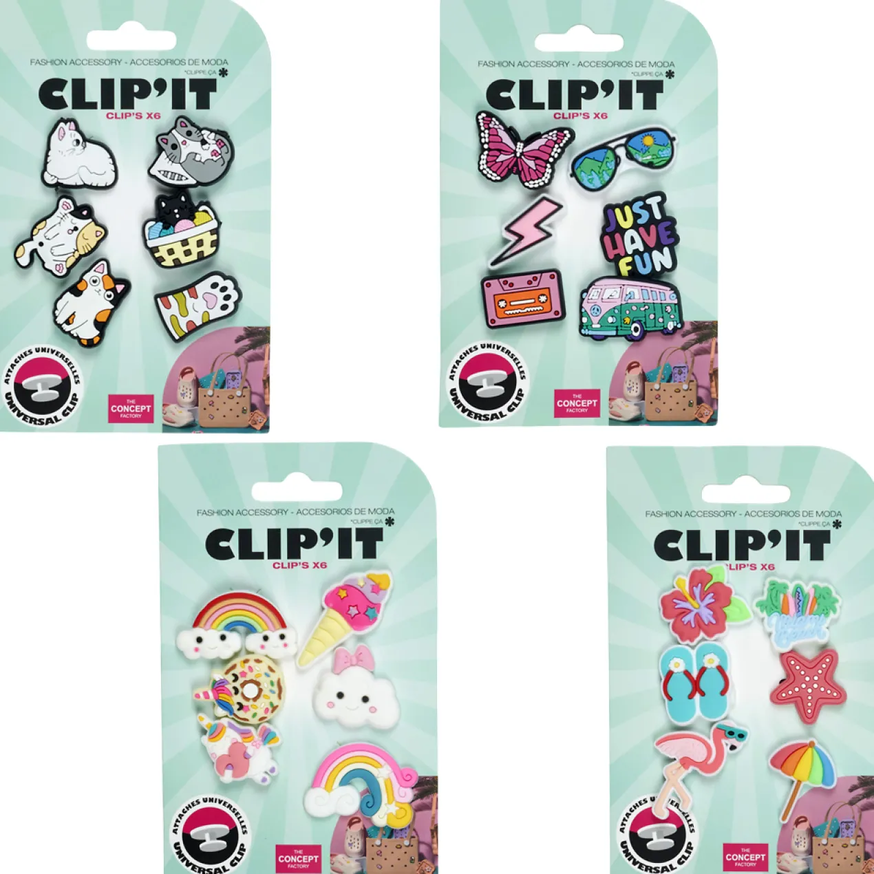 Conjunto 6 Charms Clip'It
