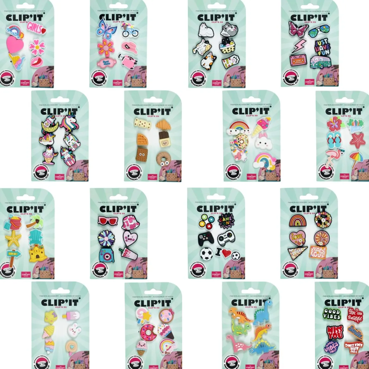Conjunto 6 Charms Clip'It