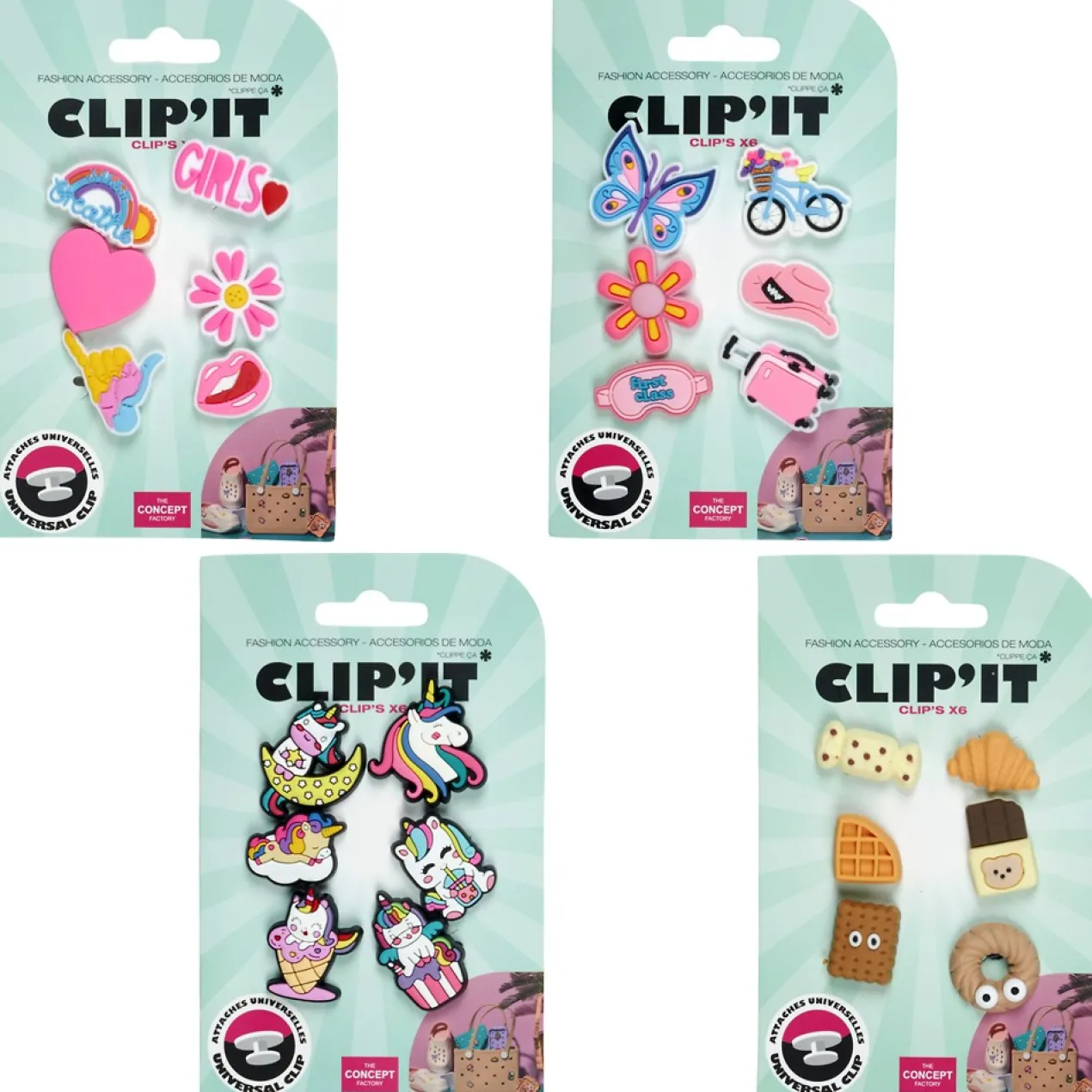 Conjunto 6 Charms Clip'It