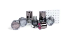 Conjunto Completo de Unhas Black Crystals