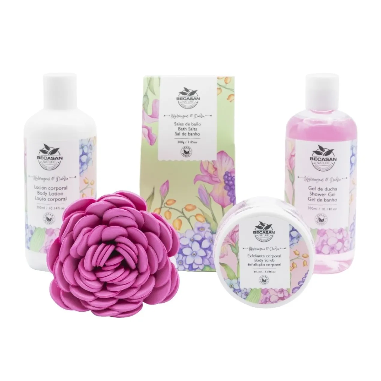 Conjunto de Banho Cesto de Verga Floral Scented