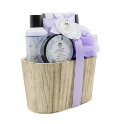 Conjunto de Banho Cubo de Madeira Lavender Botanique