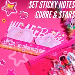 Conjunto de Notas Adesivas Barbie Cuore & Stars