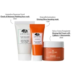Conjunto de presente Trio Espuma Facial, Máscara e Hidratante Mini Ginzing