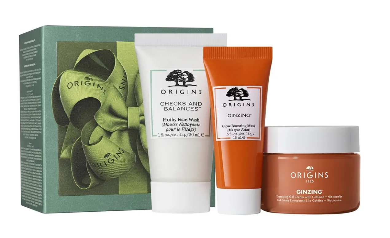 Conjunto de presente Trio Espuma Facial, Máscara e Hidratante Mini Ginzing