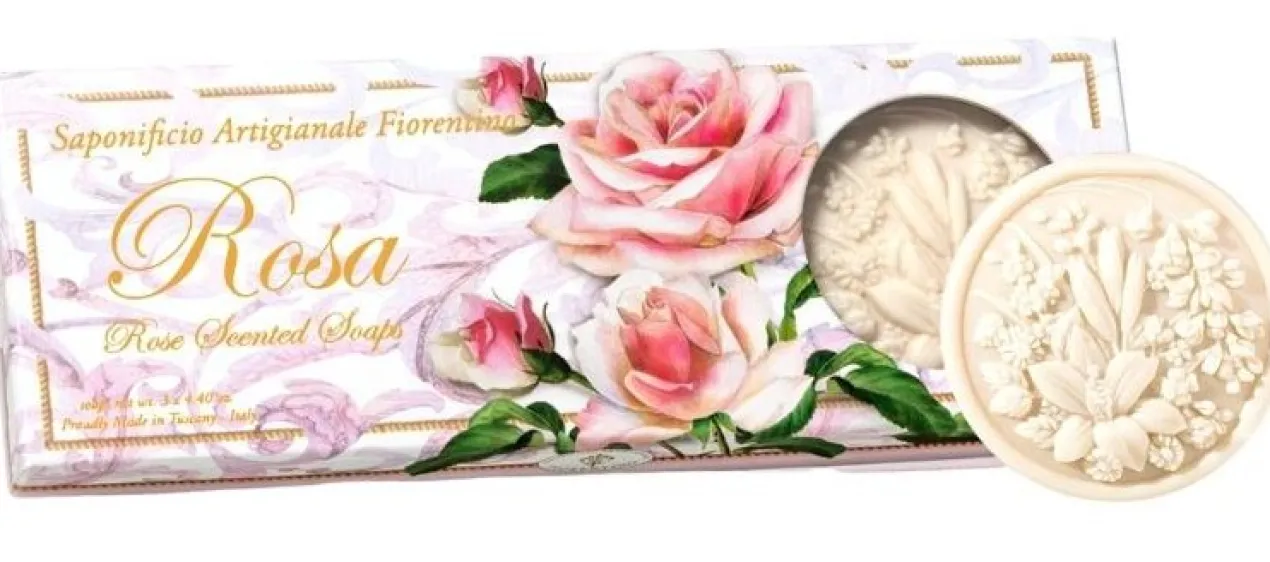 Conjunto de Sabão Artesanal com Aroma a Rosas