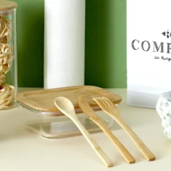 Conjunto de 3 Talheres de Bambu com Bolsa