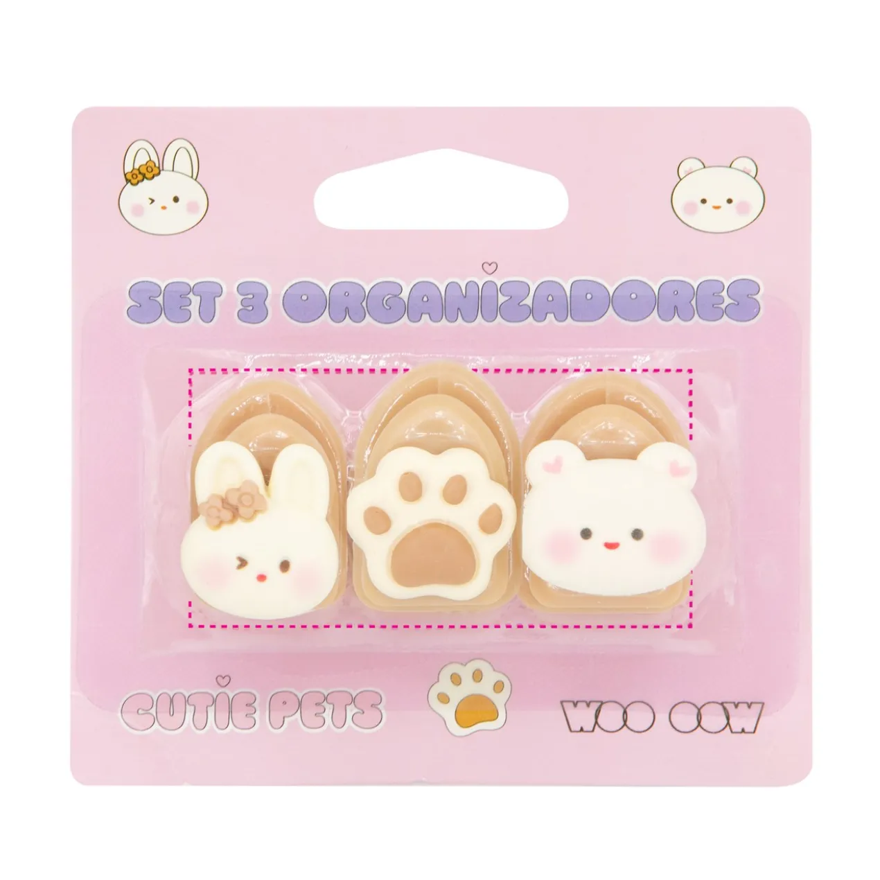 Conjunto 3 Organizadores Cutie Pets