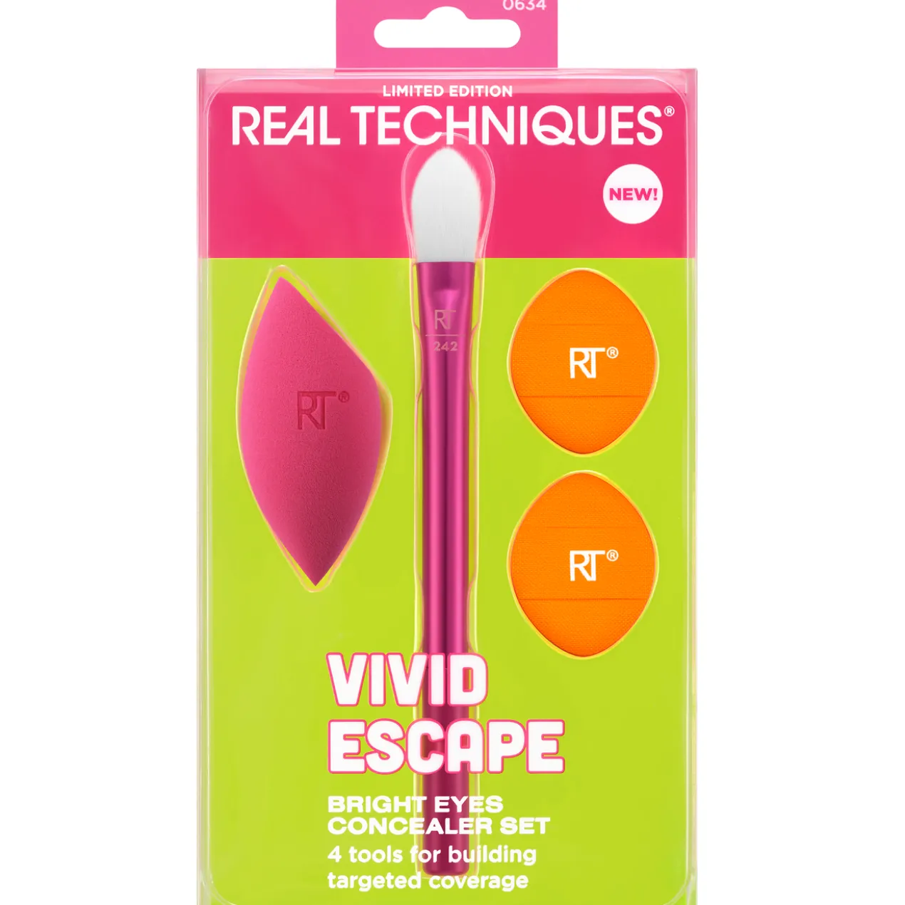 Conjunto Vivid Escape Bright Eyes Corretor + Pincel + Esponja + Mini Puffs