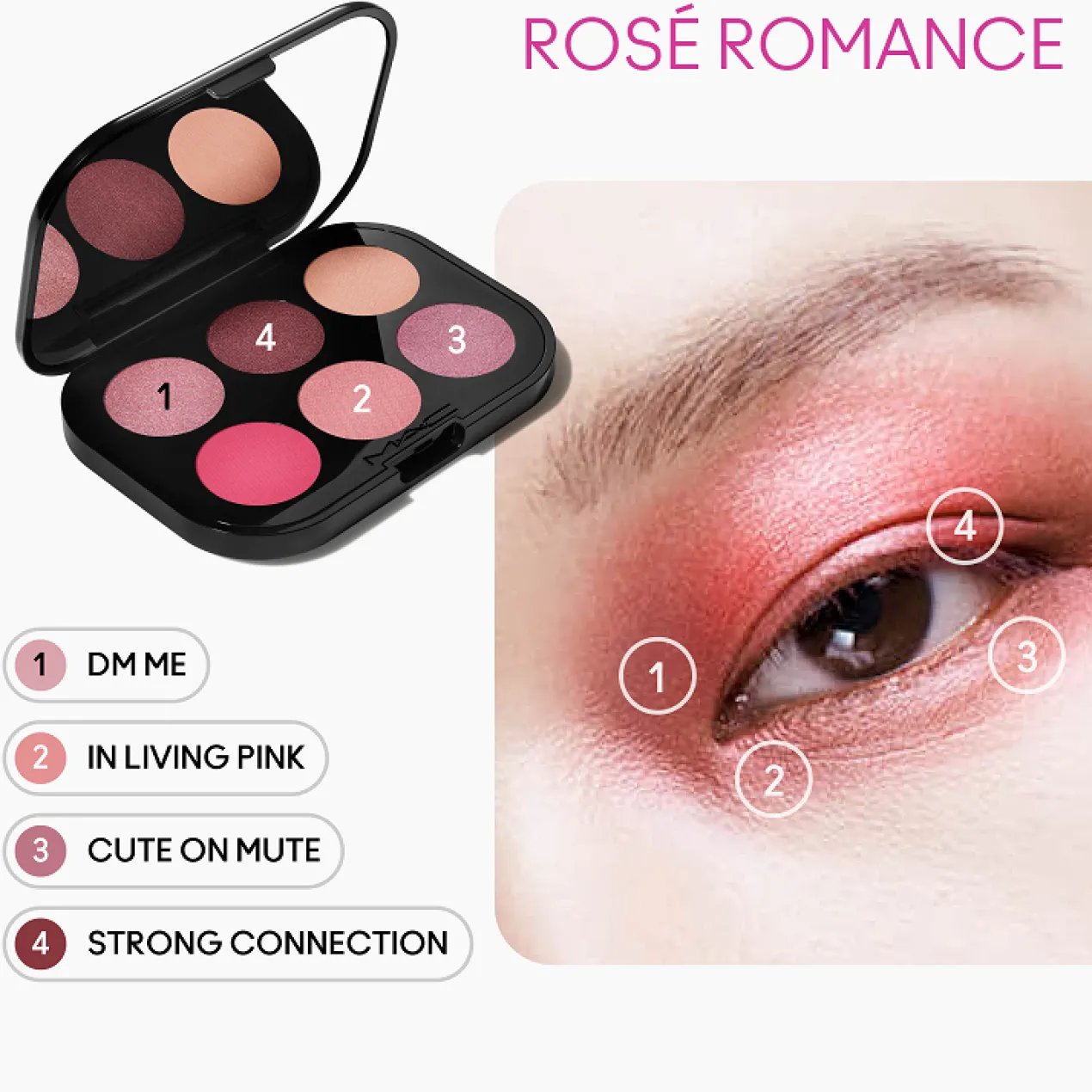 Connect In Colour Rose Lens Paleta de sombras de olhos