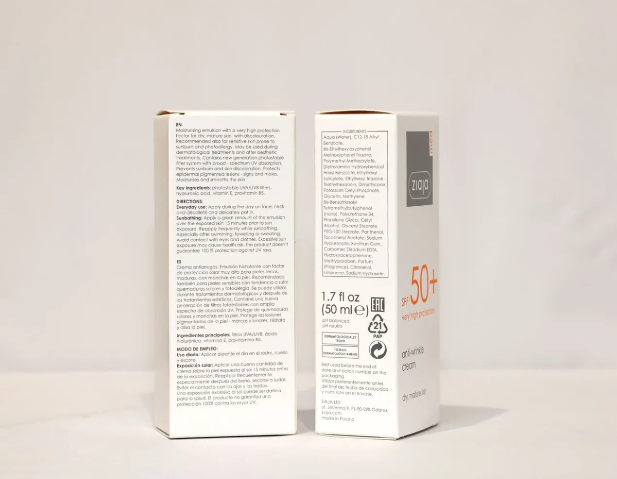Creme Facial Protetor Antirrugas SPF50+