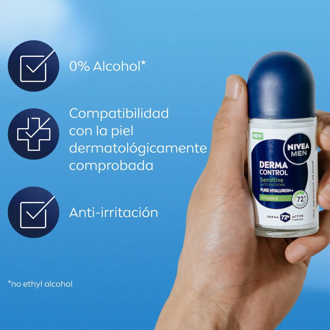 Desodorizante Antitranspirante Roll-On Derma Control Sensitive