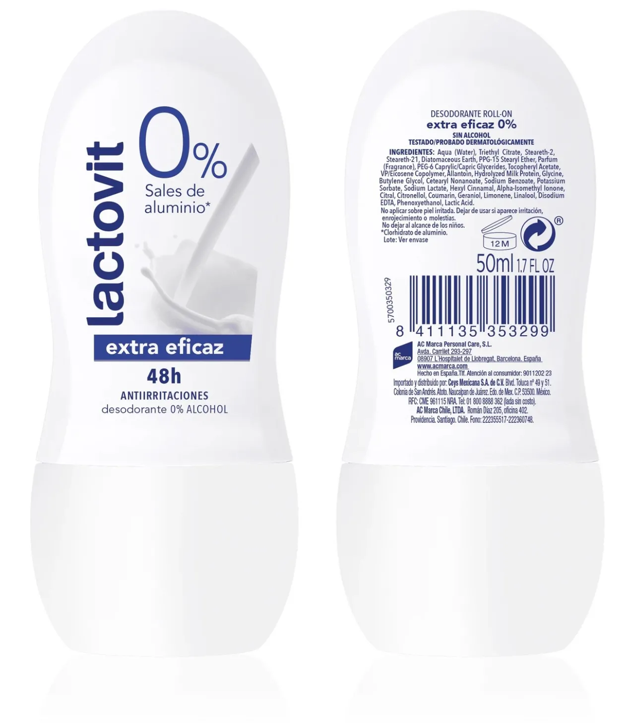 Desodorizante Roll-On 0% Extra Eficaz