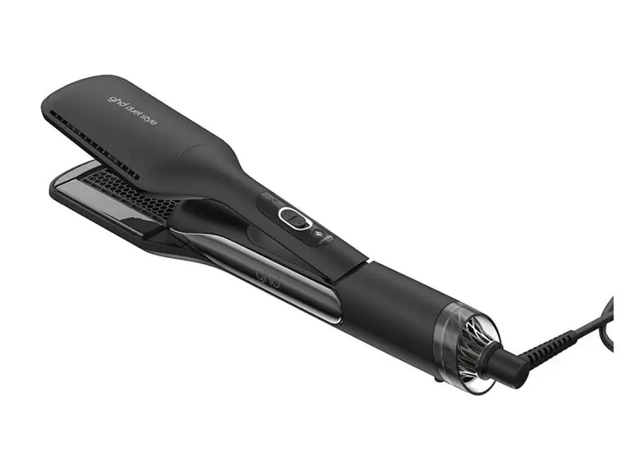 Duet Style Black Prancha de Cabelo de Ar Quente 2 em 1