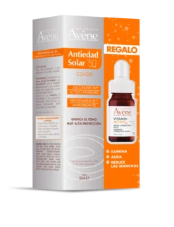 Eau Thermale Kit Solar Anti-idade + Serum Vitamin Activ Cg com Cor